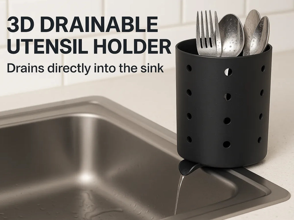 Utensil Drainer with Integrated Sink Spout -3D Print Model