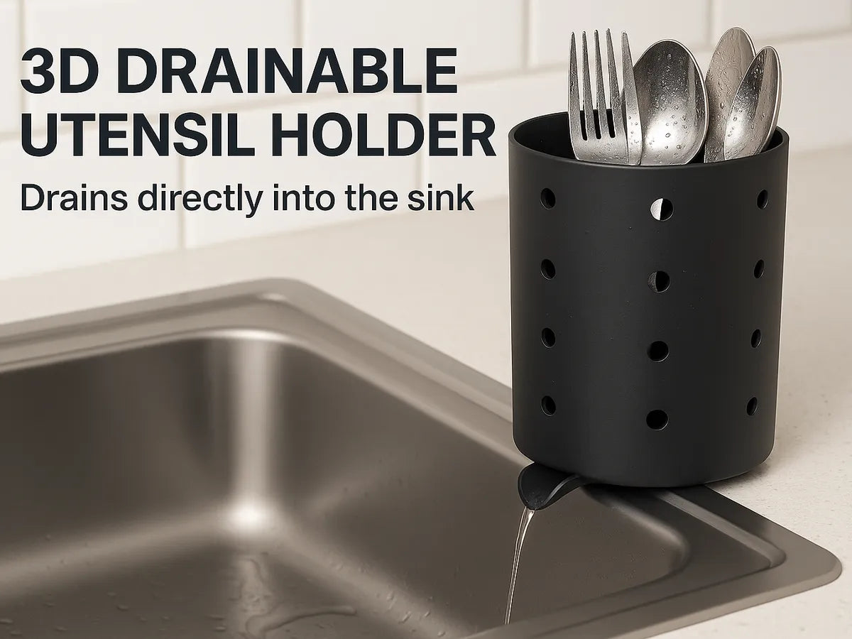 Utensil Drainer with Integrated Sink Spout -3D Print Model