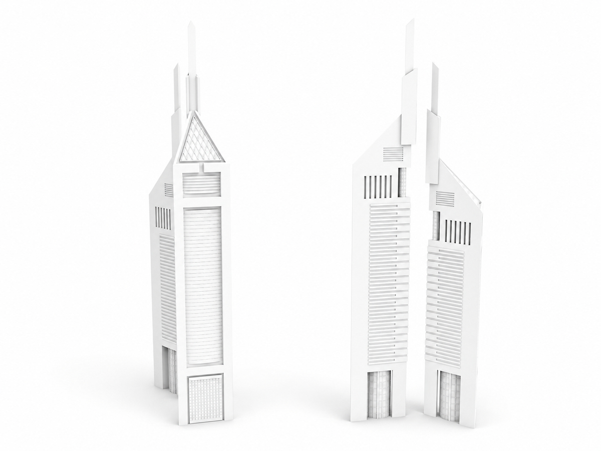 Emirates NBD Building Dira 3D Frame