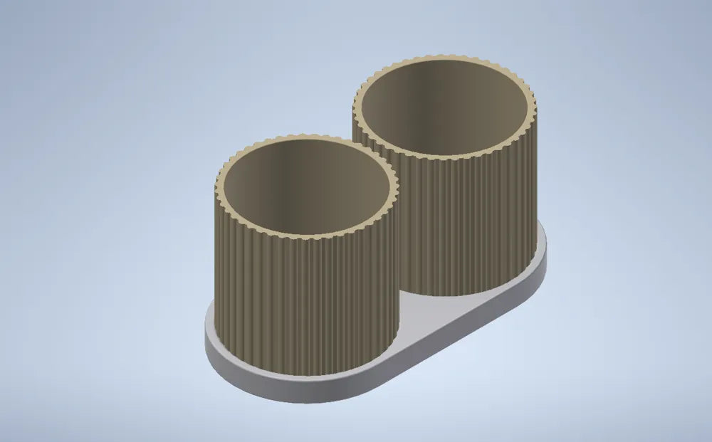 Modern Ribbed Plant Pot with Drainage (Japandi) -  3D Print Model