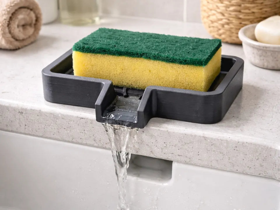 Self-draining sponge holder – Wave Drip -  3D Print Model