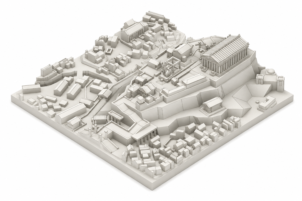 Ancient Greek city model of Athens 3D