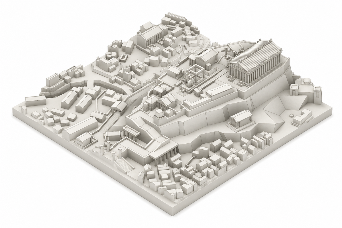Ancient Greek city model of Athens 3D