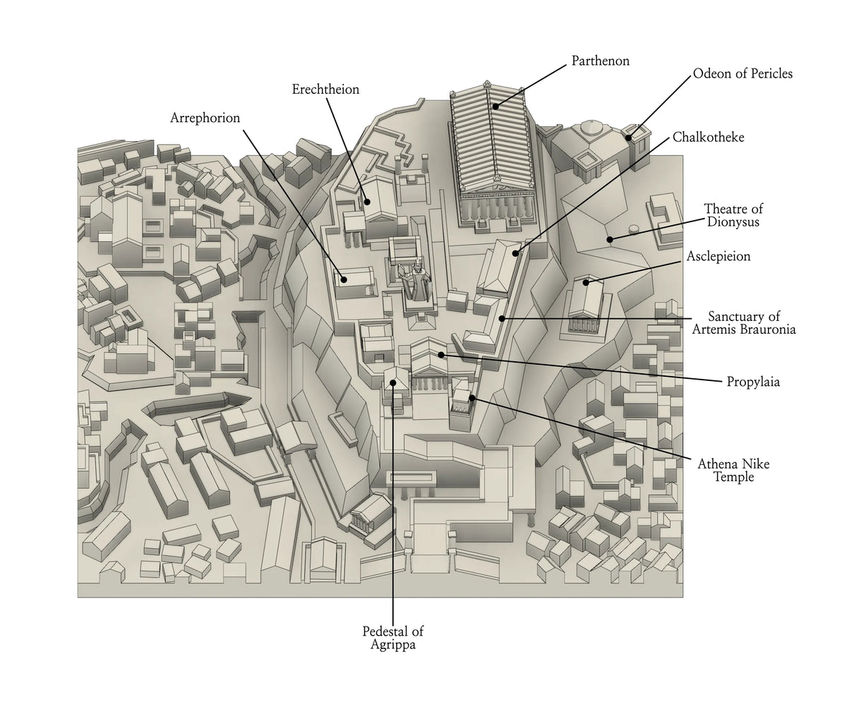 Ancient Greek city model of Athens 3D